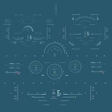 Gelecekçi mavi sanal grafik dokunmatik kullanıcı arayüzü