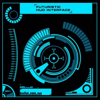 Gelecekçi mavi sanal grafik dokunmatik kullanıcı arayüzü