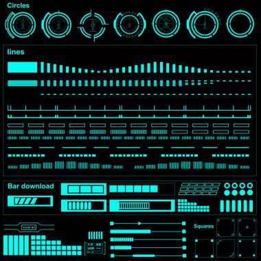 Gelecekçi yeşil sanal grafik dokunmatik kullanıcı arayüzü