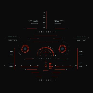 Gelecekçi kırmızı sanal grafik dokunmatik kullanıcı arayüzü
