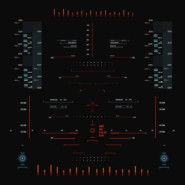 Gelecekçi kırmızı sanal grafik dokunmatik kullanıcı arayüzü