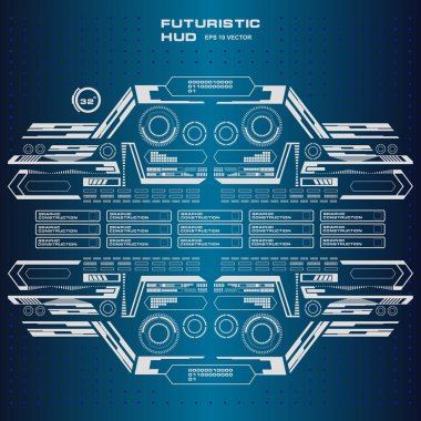 Gelecekçi mavi sanal grafik dokunmatik kullanıcı arayüzü