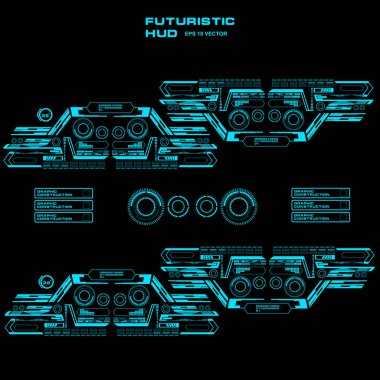 Gelecekçi mavi sanal grafik dokunmatik kullanıcı arayüzü