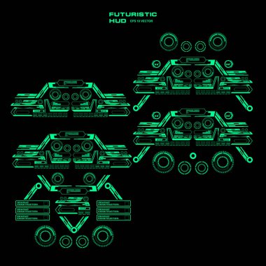 Gelecekçi yeşil sanal grafik dokunmatik kullanıcı arayüzü