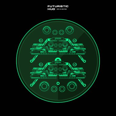 Gelecekçi yeşil sanal grafik dokunmatik kullanıcı arayüzü