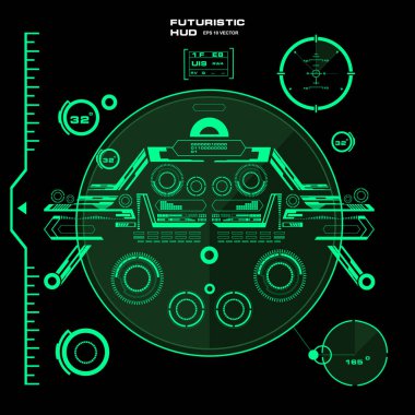 Gelecekçi yeşil sanal grafik dokunmatik kullanıcı arayüzü