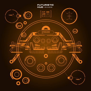 Gelecekçi kırmızı sanal grafik dokunmatik kullanıcı arayüzü