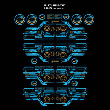 Gelecekçi mavi sanal grafik dokunmatik kullanıcı arayüzü