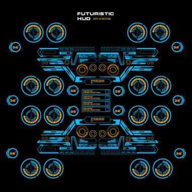 Gelecekçi mavi sanal grafik dokunmatik kullanıcı arayüzü