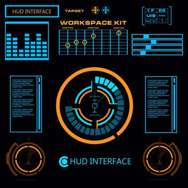 Gelecekçi mavi sanal grafik dokunmatik kullanıcı arayüzü