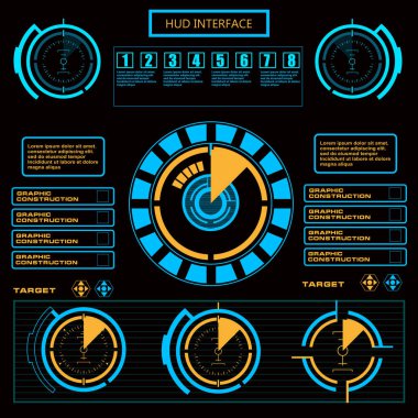 Gelecekçi mavi sanal grafik dokunmatik kullanıcı arayüzü