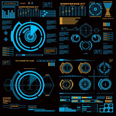 Gelecekçi mavi sanal grafik dokunmatik kullanıcı arayüzü