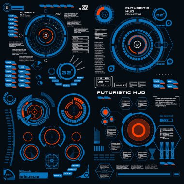 Gelecekçi mavi sanal grafik dokunmatik kullanıcı arayüzü