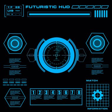 Gelecekçi mavi sanal grafik dokunmatik kullanıcı arayüzü