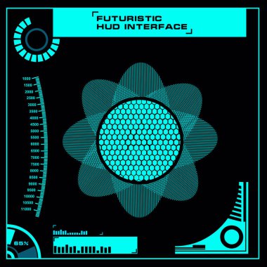 Gelecekçi yeşil sanal grafik dokunmatik kullanıcı arayüzü