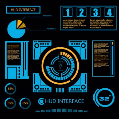 Gelecekçi mavi sanal grafik dokunmatik kullanıcı arayüzü