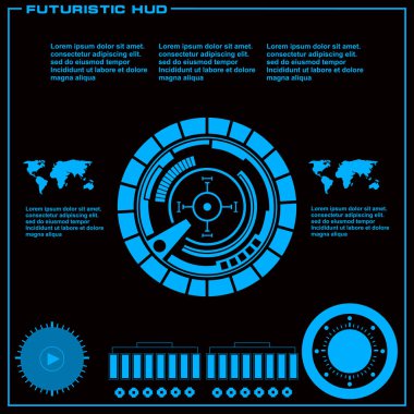Gelecekçi mavi sanal grafik dokunmatik kullanıcı arayüzü