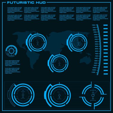 Gelecekçi mavi sanal grafik dokunmatik kullanıcı arayüzü