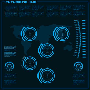 Gelecekçi mavi sanal grafik dokunmatik kullanıcı arayüzü