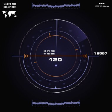 Gelecekçi mavi sanal grafik dokunmatik kullanıcı arayüzü