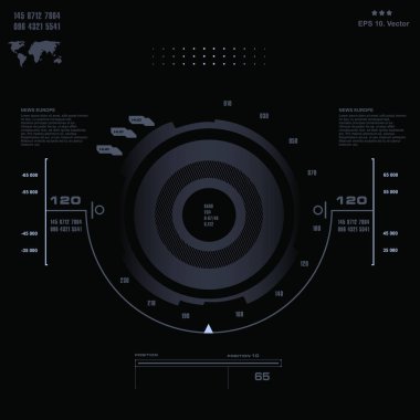 Gelecekçi mavi sanal grafik dokunmatik kullanıcı arayüzü