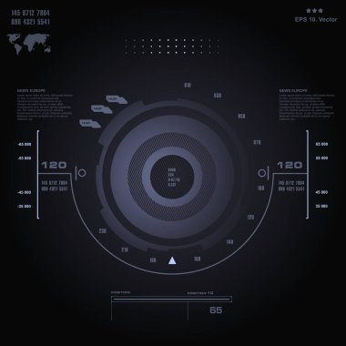 Gelecekçi mavi sanal grafik dokunmatik kullanıcı arayüzü