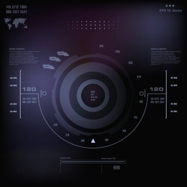 Gelecekçi mavi sanal grafik dokunmatik kullanıcı arayüzü