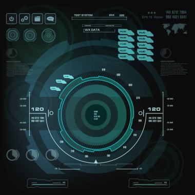 Gelecekçi mavi sanal grafik dokunmatik kullanıcı arayüzü