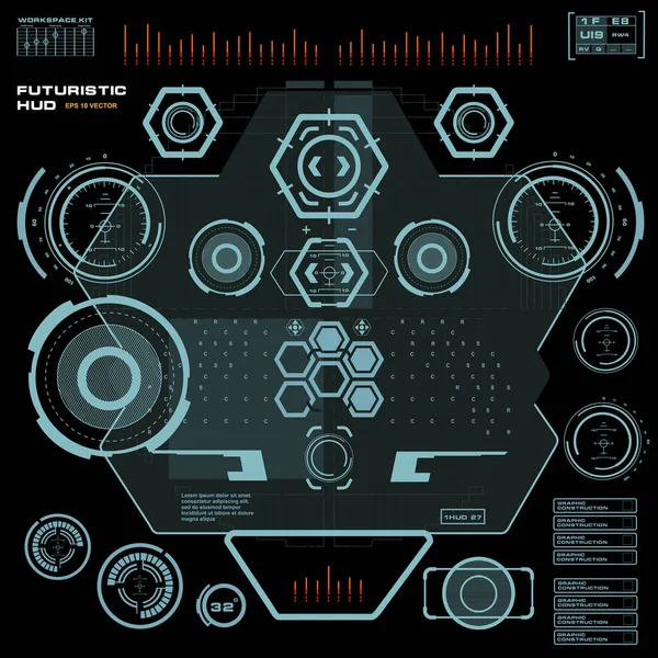 Gelecekçi mavi sanal grafik dokunmatik kullanıcı arayüzü