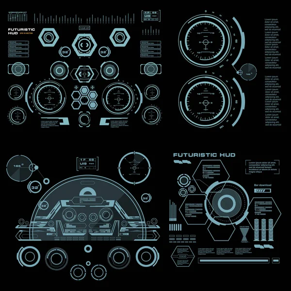 Gelecekçi mavi sanal grafik dokunmatik kullanıcı arayüzü