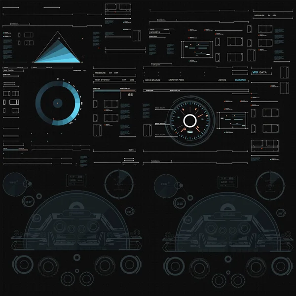 Gelecekçi mavi sanal grafik dokunmatik kullanıcı arayüzü