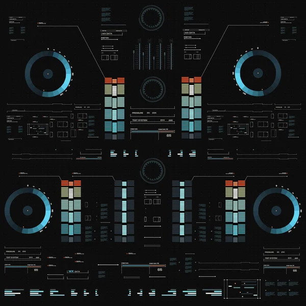 Gelecekçi mavi sanal grafik dokunmatik kullanıcı arayüzü
