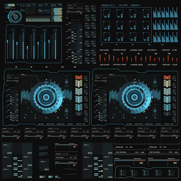 Gelecekçi mavi sanal grafik dokunmatik kullanıcı arayüzü