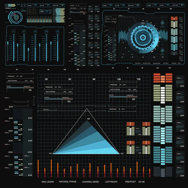 Gelecekçi mavi sanal grafik dokunmatik kullanıcı arayüzü