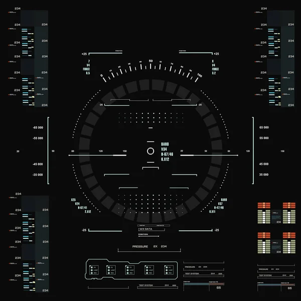 Interfaz Usuario Táctil Gráfica Virtual Azul Futurista — Archivo Imágenes Vectoriales