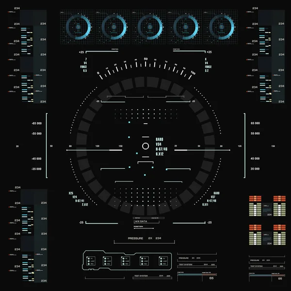 Gelecekçi mavi sanal grafik dokunmatik kullanıcı arayüzü