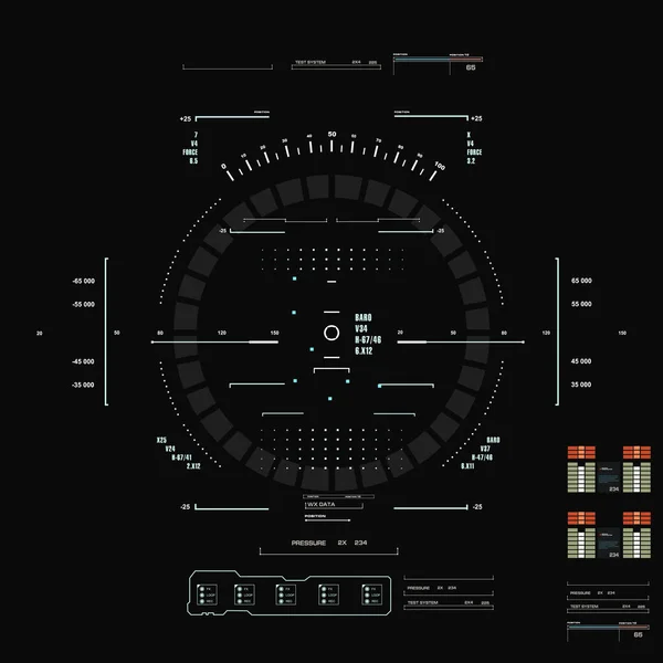 Interfaz Usuario Táctil Gráfica Virtual Azul Futurista — Archivo Imágenes Vectoriales