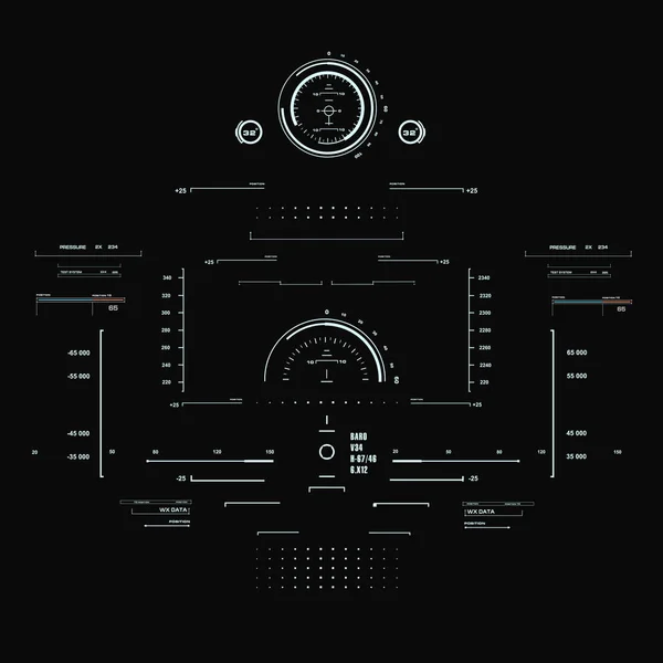 Futurista Azul Virtual Interface Usuário Toque Gráfico —  Vetores de Stock