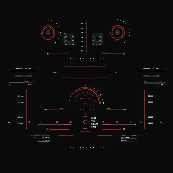 未来主义红色虚拟图形触摸用户界面 — 图库矢量图片