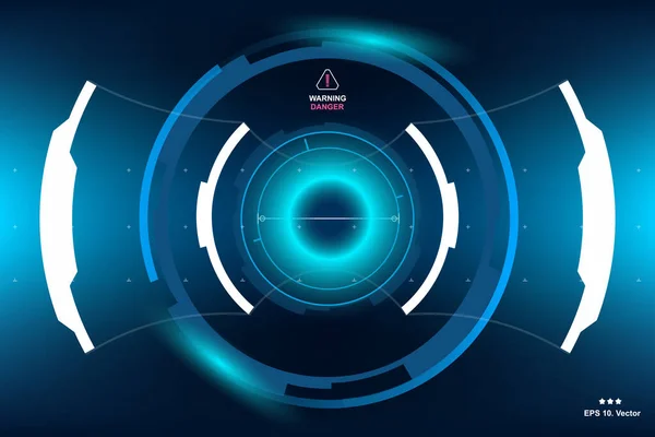 Futuristica Fantascienza Hud Cerchio Elemento Ologramma Astratto Design Realtà Virtuale — Vettoriale Stock
