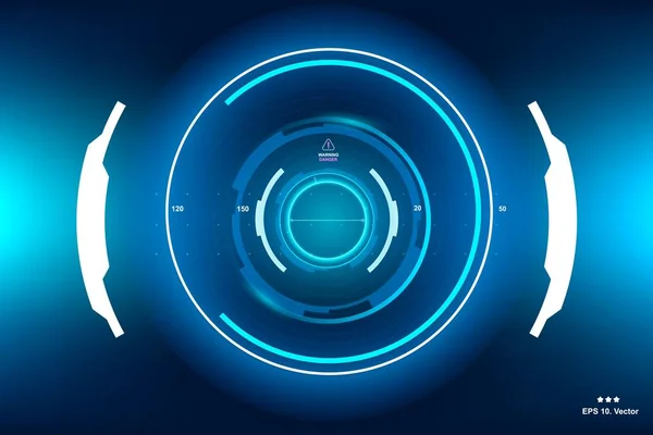 Futuristica Fantascienza Hud Cerchio Elemento Ologramma Astratto Design Realtà Virtuale — Vettoriale Stock