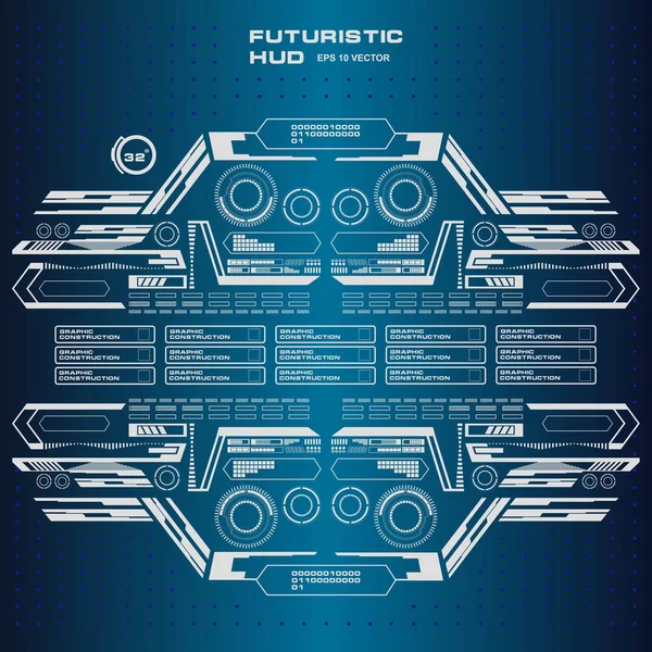 Interface Utilisateur Tactile Graphique Virtuelle Bleue Futuriste — Image vectorielle