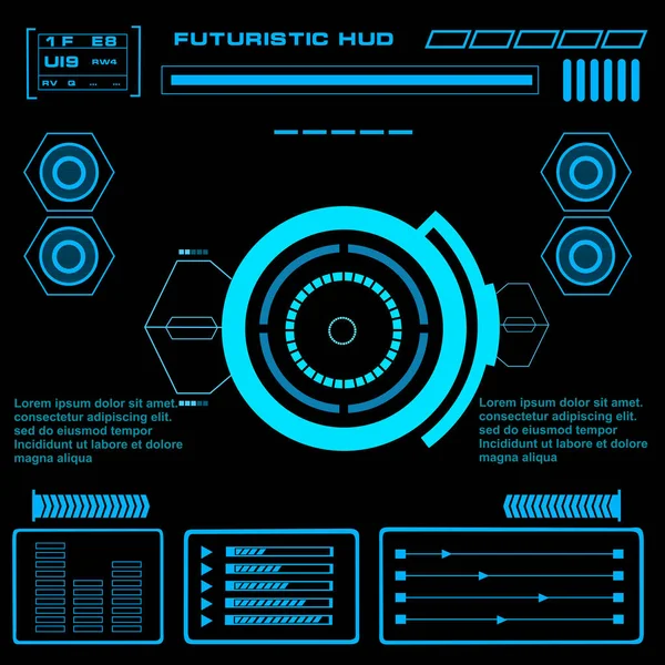 Gelecekçi mavi sanal grafik dokunmatik kullanıcı arayüzü