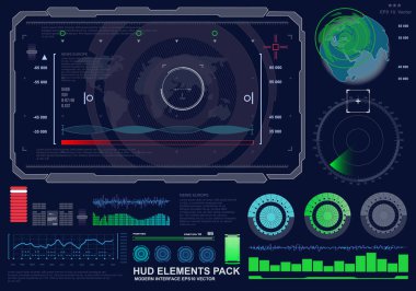 Gelecekçi mavi sanal grafik dokunmatik kullanıcı arayüzü