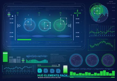 Gelecekçi mavi sanal grafik dokunmatik kullanıcı arayüzü