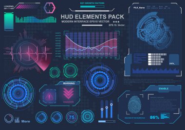 Gelecekçi mavi sanal grafik dokunmatik kullanıcı arayüzü