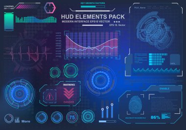 Gelecekçi mavi sanal grafik dokunmatik kullanıcı arayüzü