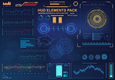 Gelecekçi mavi sanal grafik dokunmatik kullanıcı arayüzü
