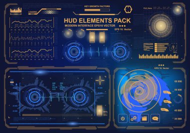 Gelecekçi mavi sanal grafik dokunmatik kullanıcı arayüzü