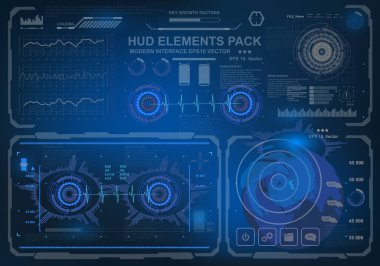 Gelecekçi mavi sanal grafik dokunmatik kullanıcı arayüzü